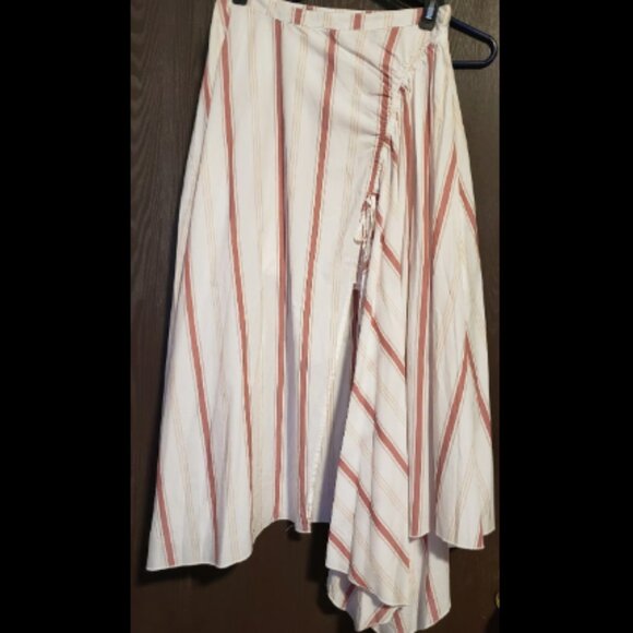Free People Sz 0 Asymmetric Stripe Midi Skirt NWT OB752748 - Picture 4 of 8